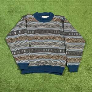 Vintage Adolfo Women's Wool Fair Isle Crewneck Sweater Sz M
